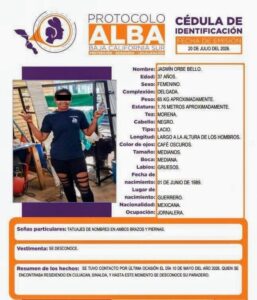 Protocolo Alba de mujer localizada sin vida en El Diez, en Culiacán