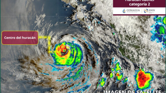 ‘Rachel’ ya es categoría 2 y se ubica al suroeste de Cabo San Lucas, BCS