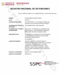 registro nacional de detención