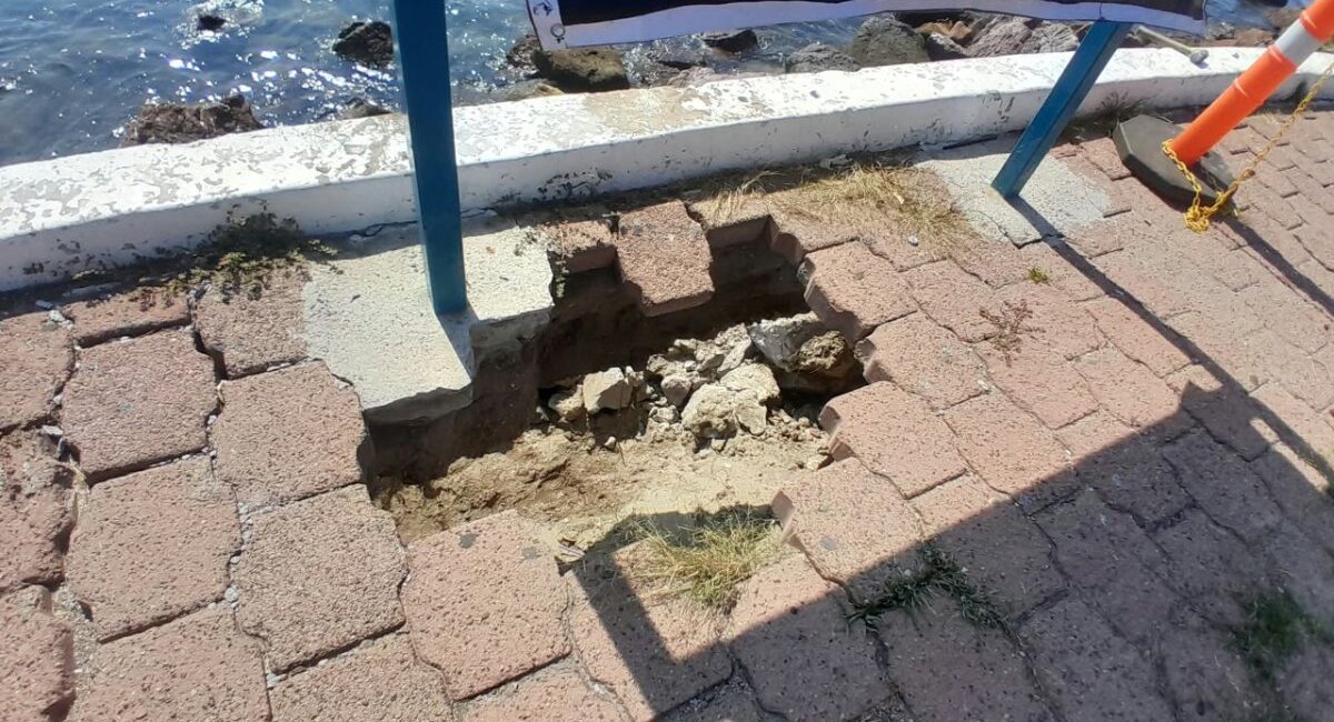 Se registra nuevo socavón en Mazatlán; activan cuadrilla de Obras Públicas en zona La Puntilla