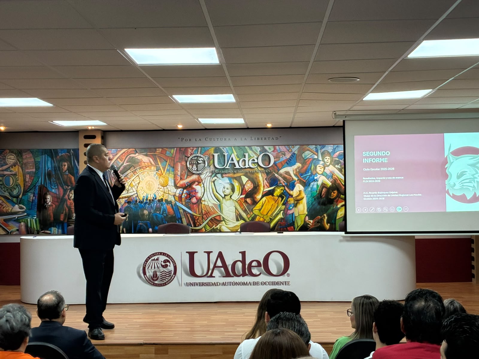 Segundo informe de labores de Ricardo Bojórquez al frente de UAdeO Los Mochis