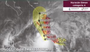 Huracán Simón se aproxima a tocar tierra en Jalisco e impactará a Sinaloa como tormenta tropical el martes