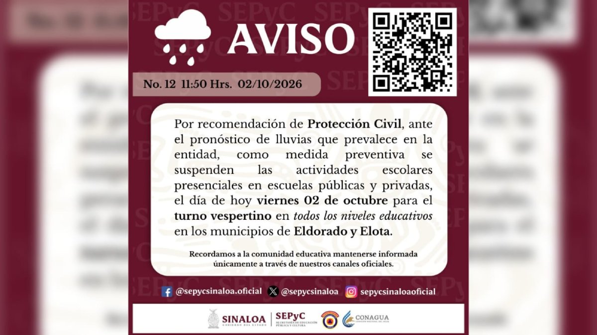 suspende sepyc clases presenciales en eldorado y elota