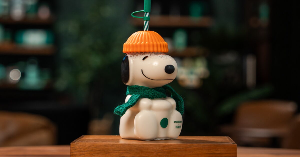 Vaso de Snoopy de vidrio de Starbucks