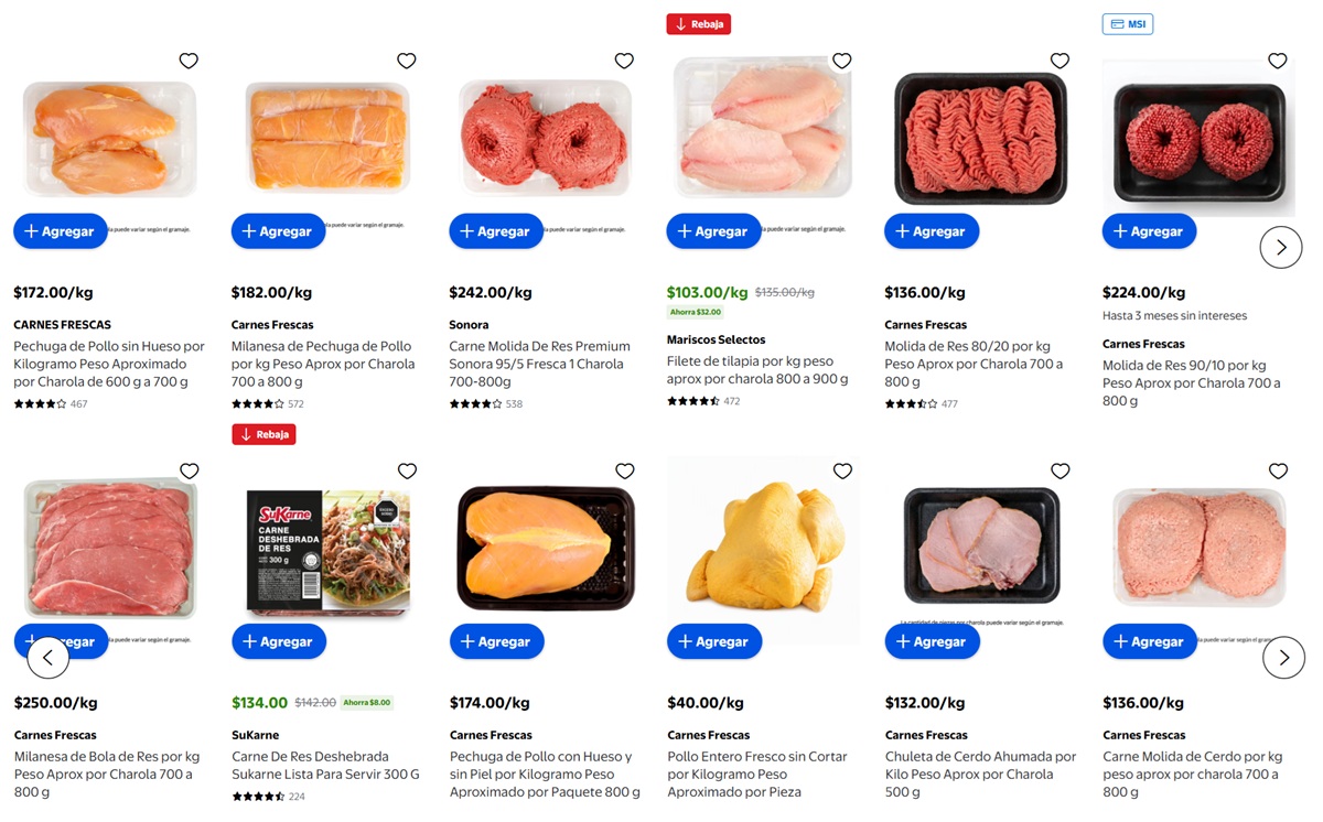 Ofertas de Walmart en carnes y pescados