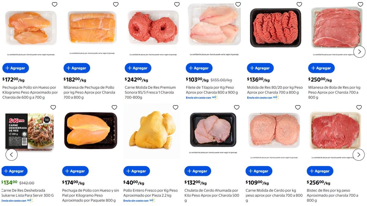 Ofertas de Walmart en carnes y pescados